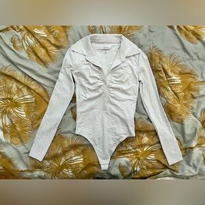 nwot Babaton OFF WHT contour henley bodysuit 2xs